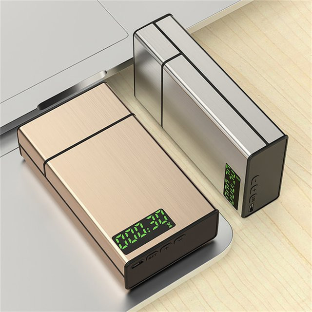 Smart Timer Zigarettenetui mit USB-Ladung zur Raucherentwöhnung in Silber - Bild 1
