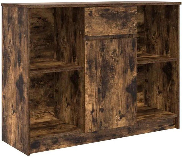 vidaXL Sideboard mit Schublade in Räuchereiche, Farbe Braun, B/T/H: 101 x 35 x 76 cm - Bild 1