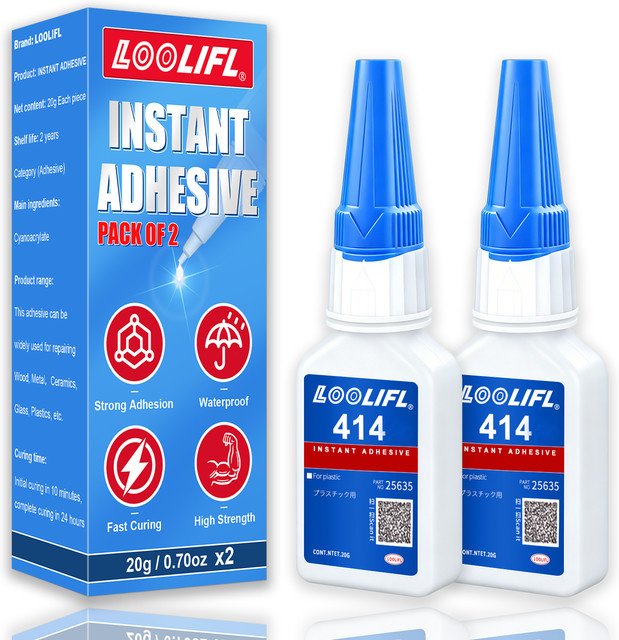 LOOLIFL Cyanacrylat Sekundenkleber Transparent 20g zur Reparatur von Kunststoff, Metall, Holz, Keramik, Glas und Gummi - Bild 1