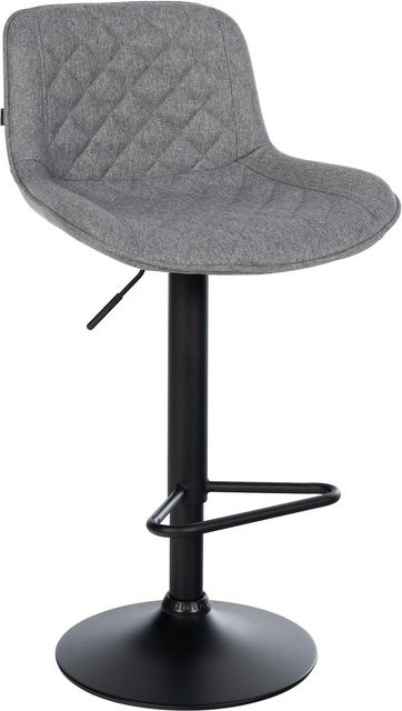 CLP Barhocker Kasson höhenverstellbar und drehbar mit Rückenlehne, moderner Barstuhl mit gepolsterter Sitzfläche und Fußablage, schwarz - Bild 1