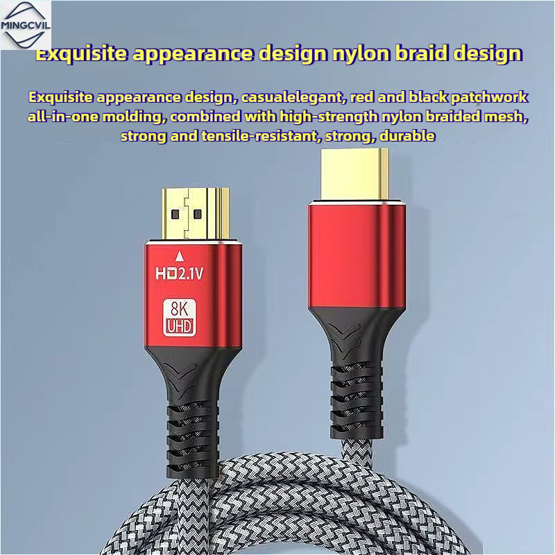 MINGCVIL HDMI 2.1 Kabel mit 48Gbps für 8K 60Hz und 4K 120Hz, HDR und 3D-Video für HDTV und PC - Bild 4