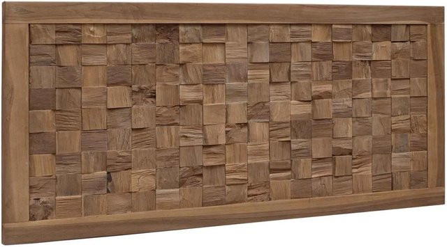 vidaXL Kopfteil Wandmontiert aus Massivholz Teak in Natur Braun, Breite: 100 cm, Höhe: 55 cm, Tiefe: 3,5 cm - Bild 1