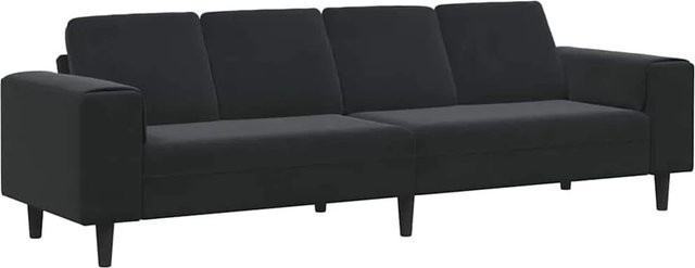 vidaXL Wohnzimmer Couch in Schwarz, modernes Polstersofa mit Stoffbezug, B/T/H: 250 x 77 x 76 cm - Bild 1