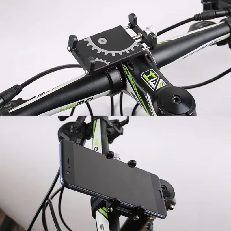 VIKEFON Universal Fahrrad Handyhalterung aus Metall für MTB und Motorrad in Schwarz - Bild 2