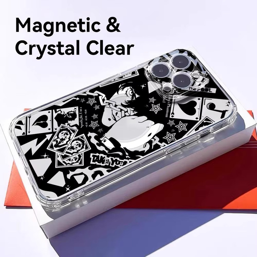 Persona 5 Magnetische Transparente Handyhülle für Apple iPhone 17 16 15 14 13 12 Pro Max Plus mit kabelloser Abdeckung - Bild 2