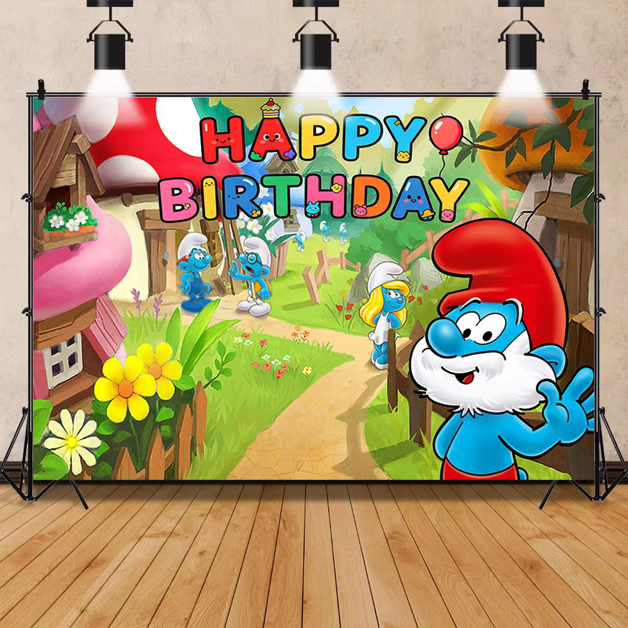 KAYOU Geburtstag Party Hintergrund Blau Multicolour für Kinder Geburtstag Dekoration und Fotografie-Requisiten - Bild 2