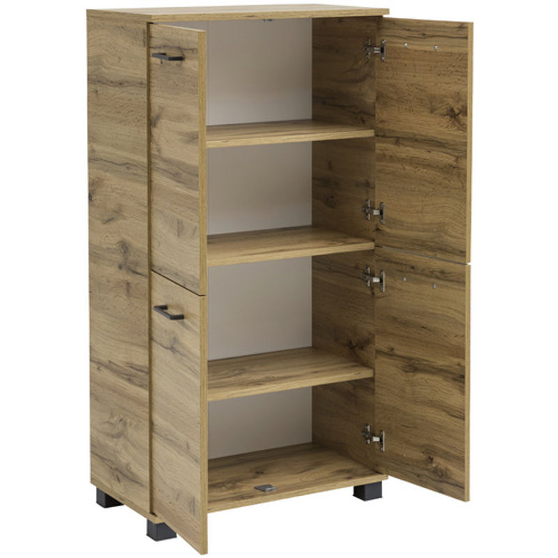 Schildmeyer Highboard Nora in Braun mit Eichenoptik, B/H/T: 59,8 x 116,9 x 32,6 cm - Bild 4