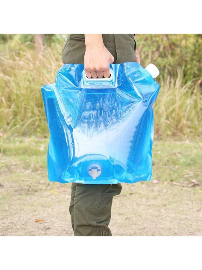 Alloet Trinkwasser-Eimer mit Zapfhahn für Outdoor und Camping, 5 l, Weiß/Blau - Bild 4