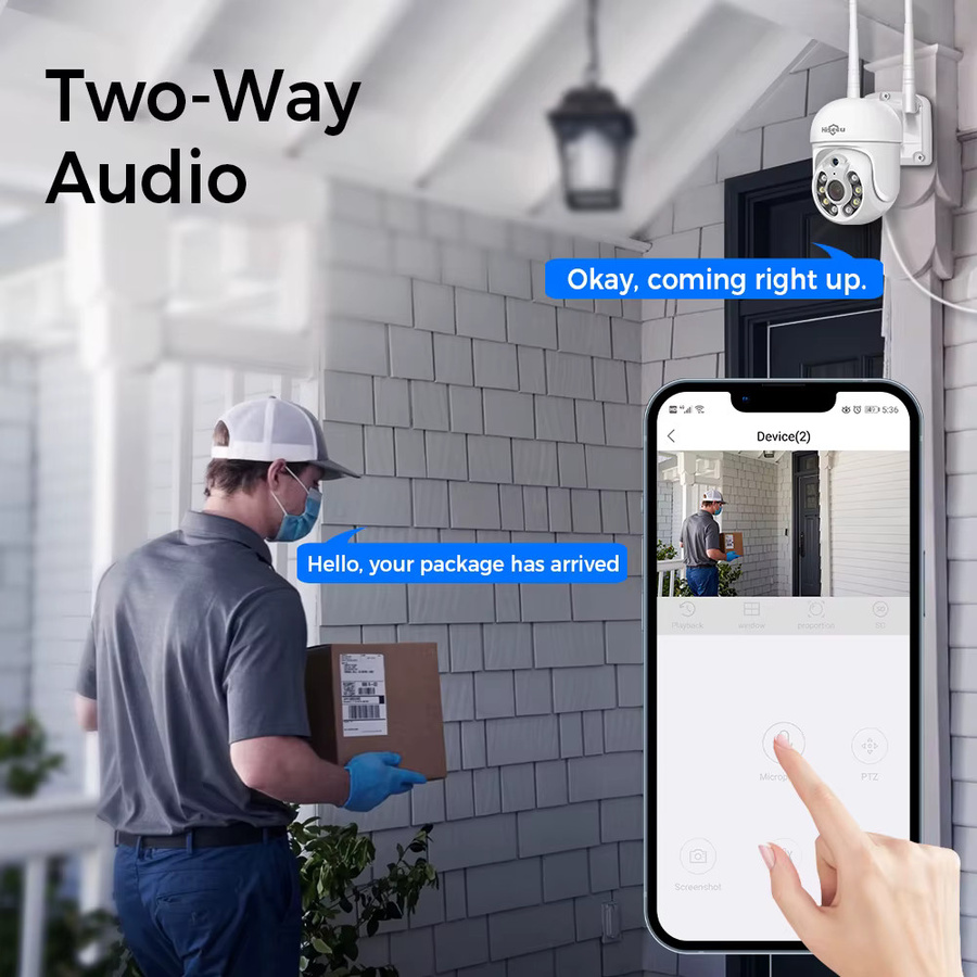 Hiseeu WLAN Überwachungskamera Set mit 10.1 Zoll Monitor, 3/5MP IP-Kameras Outdoor, wasserdicht, Farbe: Weiß - Bild 3