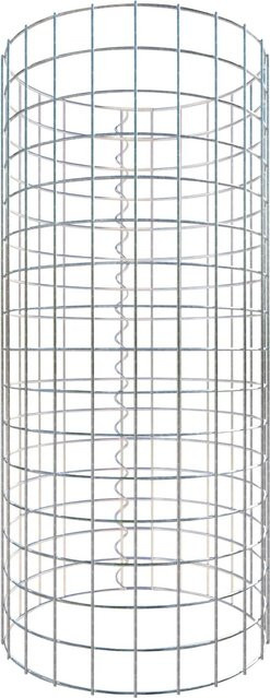 Gabiona Gabionensäule rund, silbergrau, Maschenweite 5 x 5 cm, Höhe: 80 cm, Durchmesser: 37 cm - Bild 1