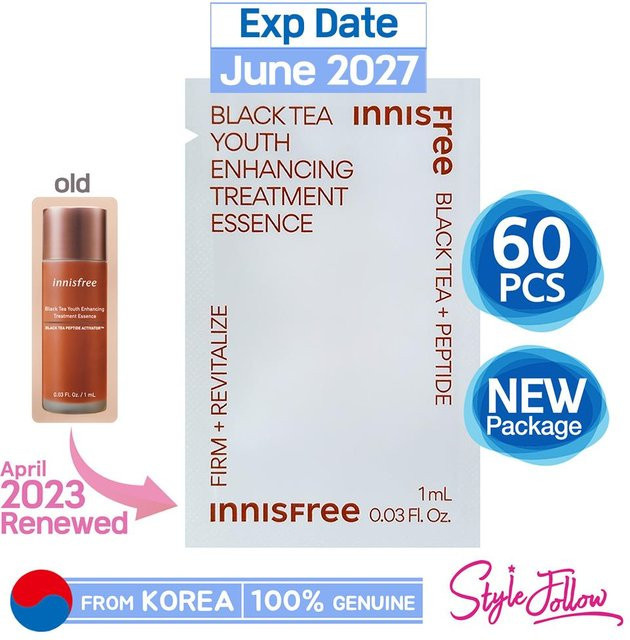INNISFREE Schwarztee-Verjüngungs-Behandlungsessenz Serum, 60 ml, Peptide - Bild 1