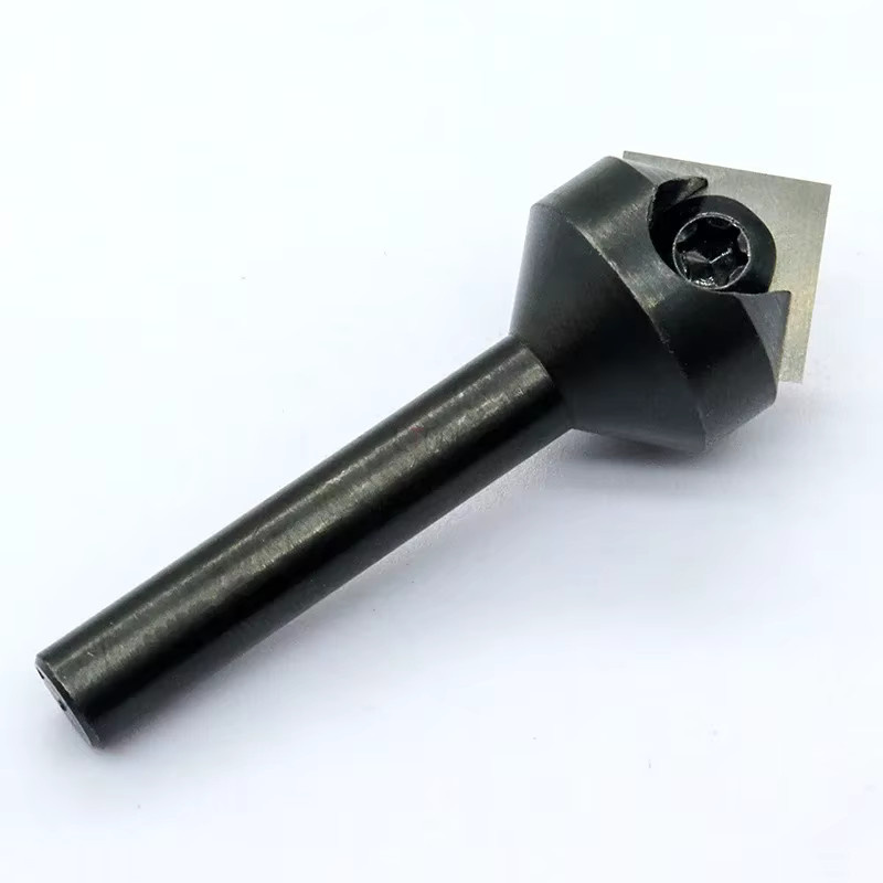 LTOOLS Hartmetall-Gravurfräser mit 6,35 mm Schaft, 90-Grad-V-förmiger Flachkopf für Holzgravur und Trimmwerkzeuge - Bild 3