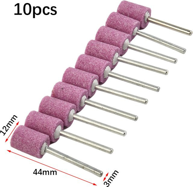 Vibratite 10er Set Schleifstein-Köpfe mit Schleif- und Polierrädern 12mm für Dremel und Bohrer sowie Schleifmaschinen - Bild 1