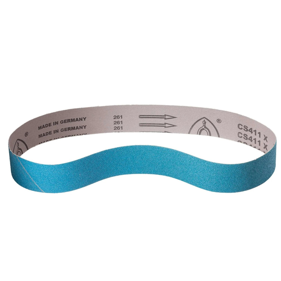 Klingspor Gewebe Schleifband für Metall und Kunststoff, Korn 80, B: 30 mm, L: 533 mm, 10 Stück, Blau - Bild 2