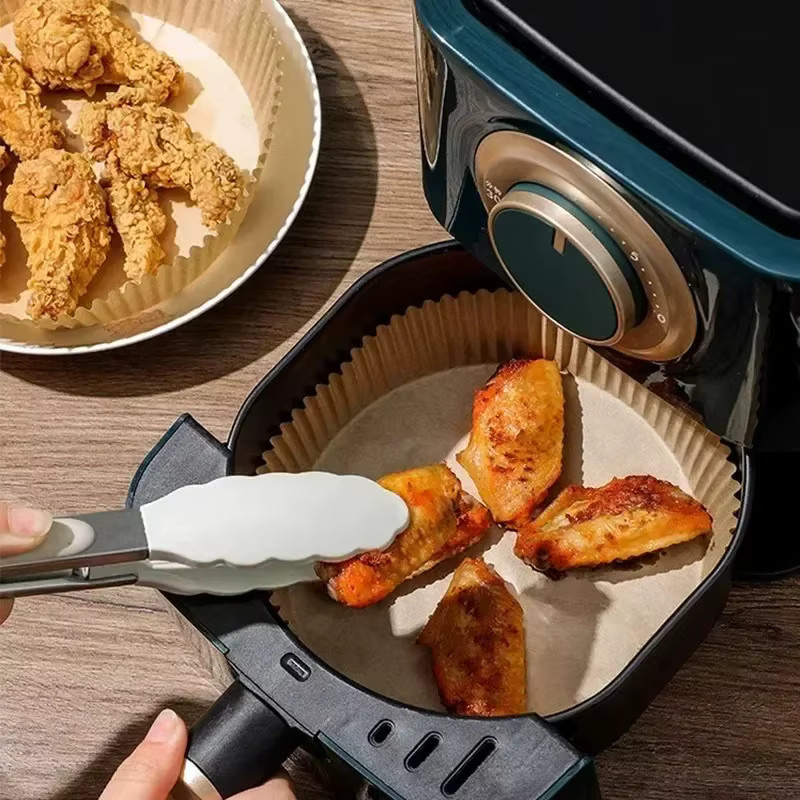 50 Stück Silikonölpapier für die Heißluftfritteuse, braunes ölabsorbierendes Spezialpapier als Lebensmittelunterlage - Bild 2
