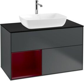 V&B Waschtischunterschrank Finion 100 in Mattblau lackiert, B/T/H: 100 x 50,1 x 50,1 cm - Bild 1