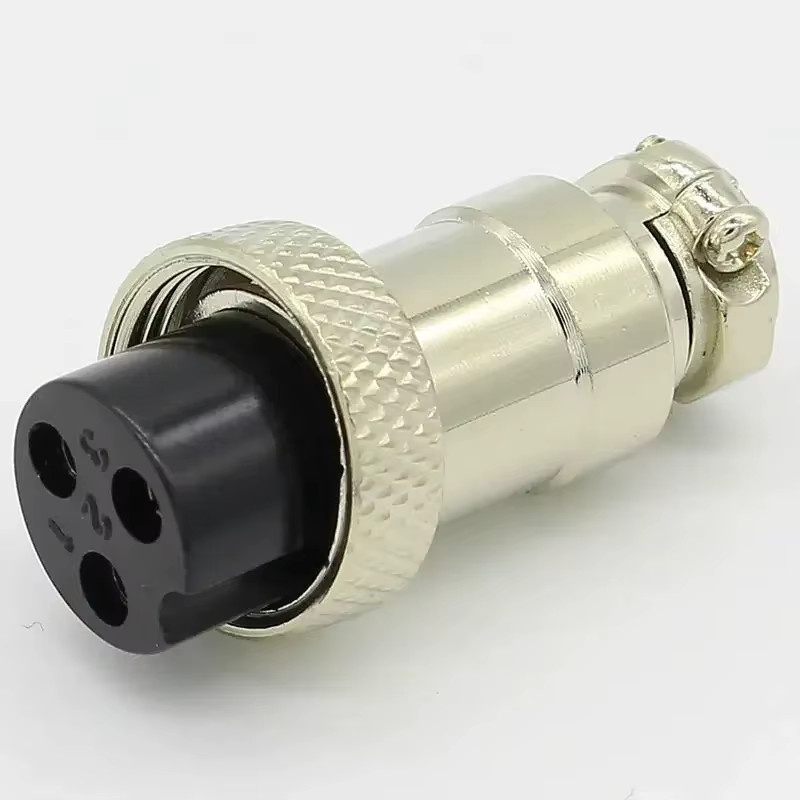 ELECAPITAL GX16 3 Pin Aviator Aviation Stecker und Buchse Set mit hinterer Mutter in Silber - Bild 2