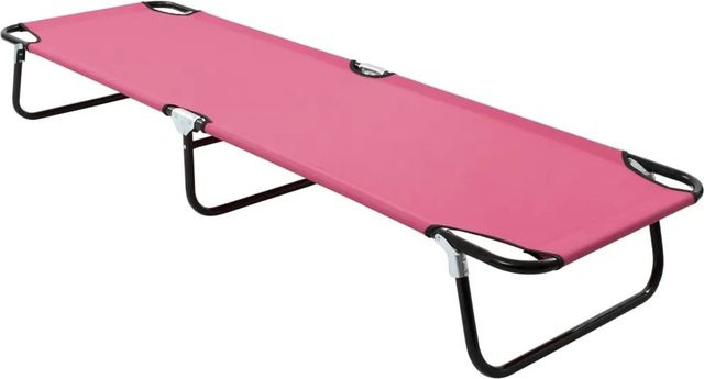 Furnicato Klappliege aus pulverbeschichtetem Stahl in Pink mit UV-beständigem Polyestergewebe, B/T/H: 190 x 58 x 28 cm - Bild 1