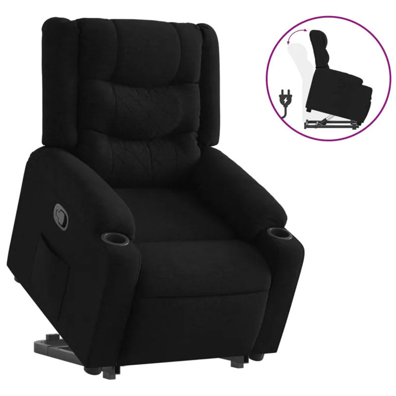 Vidaxl Aufstehhilfe für Sessel für Senioren, Schwarz, Stoffbezogen - Bild 7