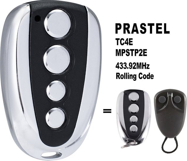 PRASTEL Garagentor-Fernbedienung TC4E MPSTP2E mit 433,92 MHz Rolling Code Sender - Bild 1