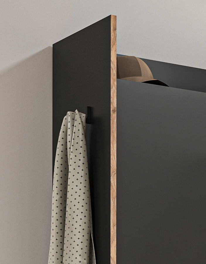 Inn.Furn Garderobe Salud in Grau und Nox Eiche, B/H: 105 x 189 cm - Bild 2