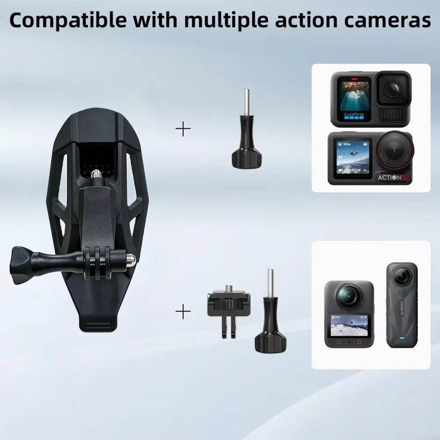 Erchang Universelle Helmhalterung für GoPro, Osmo und Insta360 Action-Kameras in Schwarz - Bild 5