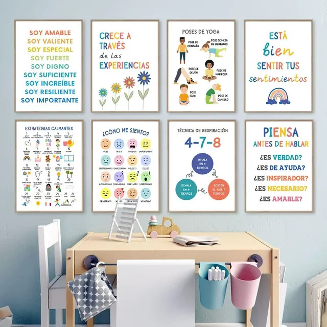 Potdemiel Wandkunst Leinwandmalerei Beruhigende Ecke Psychologie und Geistige Gesundheit Nordic Poster in Mehrfarbig - Bild 1