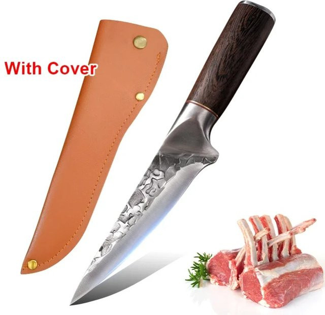GuanQi Ausbeinmesser mit Holzgriff und Schutzhülle für Fleisch, BBQ und Küche - Bild 1