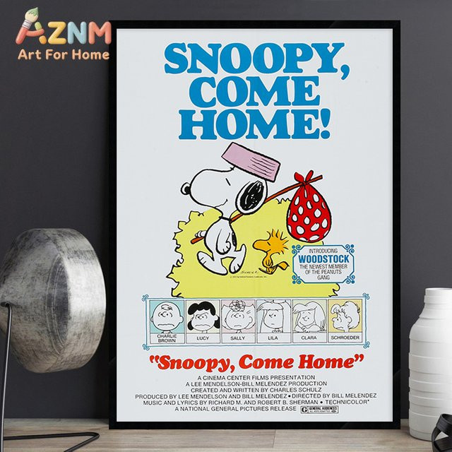 Kayou Snoopy Peanut Comics Wand-Leinwandmalerei als dekoratives Poster in Mehrfarbig - Bild 1