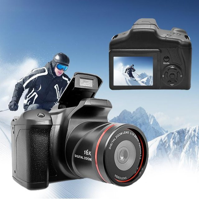 Digitale Camcorder Kamera mit 16X Zoom in Schwarz für Anfänger und Studenten - Bild 1