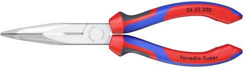 Knipex Flachrundzange 40 Grad gebogen aus Chrom-Vanadium-Stahl in Silber, Länge: 200 mm - Bild 1