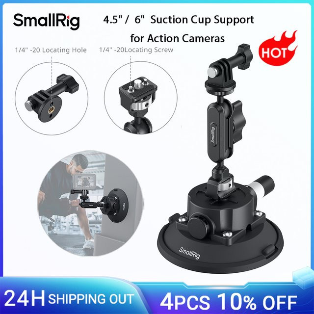 SmallRig Saugnapfhalterung für Action-Kameras mit Kugelkopf, Magischem Arm und Telefonhalterung in Schwarz, kompatibel mit DJI Osmo Action 5 Pro - Bild 1