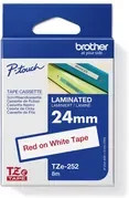 Brother Schriftbandkassette TZe-252 für P-touch, Breite: 24 mm, Farbe: Weiß mit roter Schrift - Bild 2