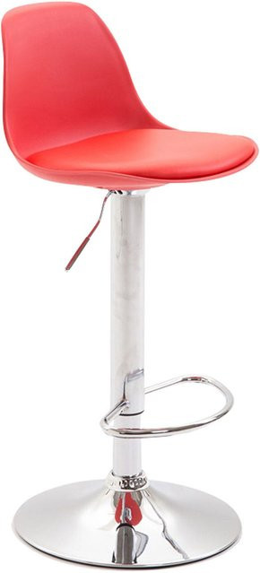 TPFLiving Barhocker Kilian in Rot mit Kunstleder und Metallgestell in Chromoptik, Höhe: 120 cm, Breite: 39 cm, Tiefe: 43 cm - Bild 1