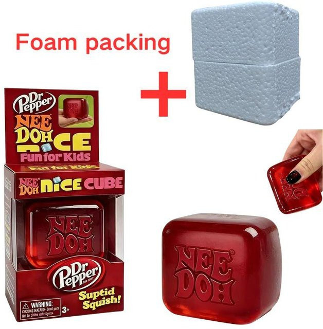 Dr Pepper x NeeDoh Nice Cube Squishy, Weicher Knetwürfel, Fidget Cube - Bild 1