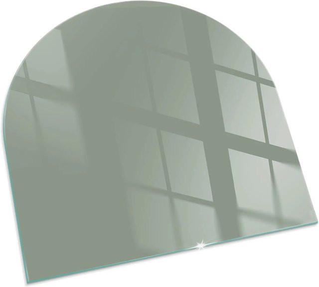 Tulup Glasplatte für Kamin in Grün, Halbkreis, B: 100 cm x T: 100 cm - Bild 1