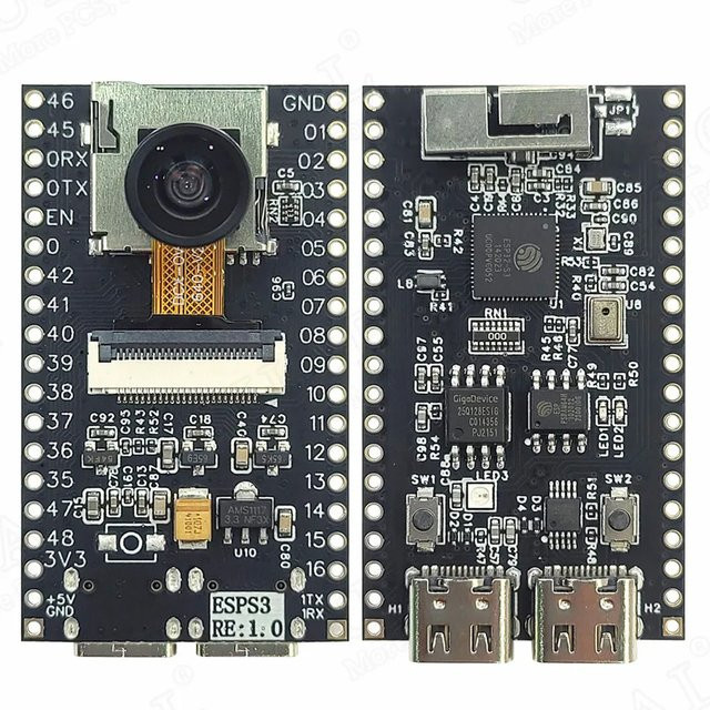 ESP32-S3 Entwicklungsboard mit 2,4G WLAN, Bluetooth, Mikrofon und OV2640 Kameramodul, 8MB PSRAM und 16MB FLASH, Schwarz - Bild 1