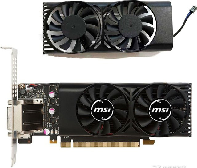 MSI GPU-Lüfter XY-D055510S HA55510M12F-Z 2PIN in Schwarz für GeForce GTX 1050 2GT LP und GTX 1050Ti 4GT LPV1 Grafikarten - Bild 1