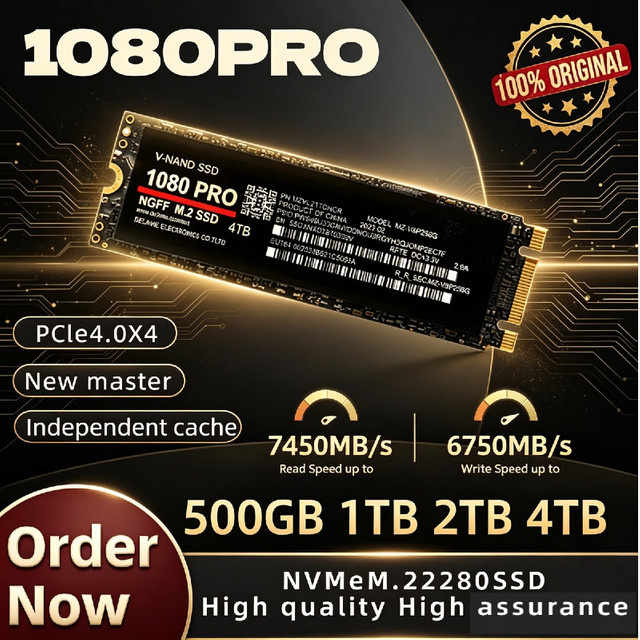 Lenovo 1080PRO PCIe 4.0 NVMe M.2 2280 SSD in Schwarz - Bild 1