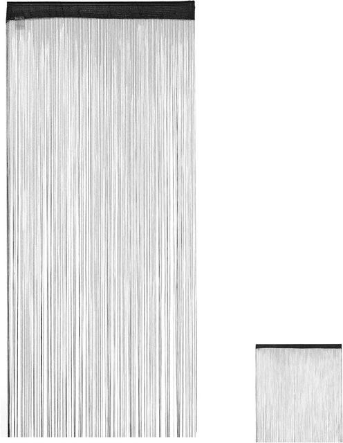 Relaxdays Fadenvorhang aus Polyester in Schwarz, transparent, Breite: 90 cm, Höhe: 245 cm - Bild 1