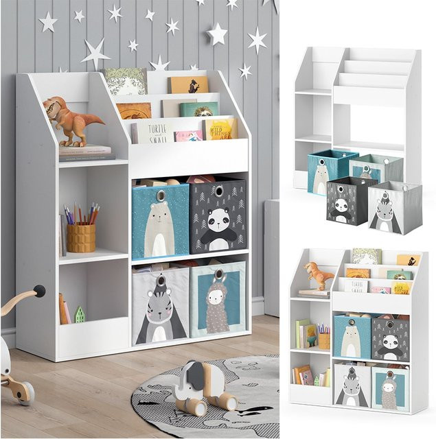 Vicco Kinderregal Luigi Weiß, freistehendes Würfelregal für das Kinderzimmer mit B/H: 100 x 114 cm - Bild 1