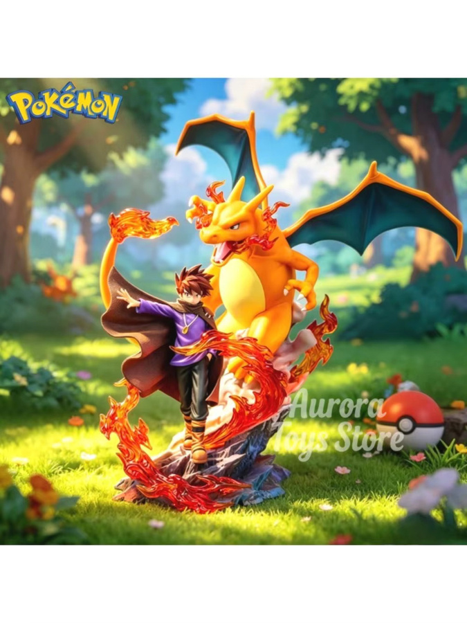 Bandai Pokémon Glurak Gary Oak Actionfiguren, PVC-Statue, 17cm - Bild 3