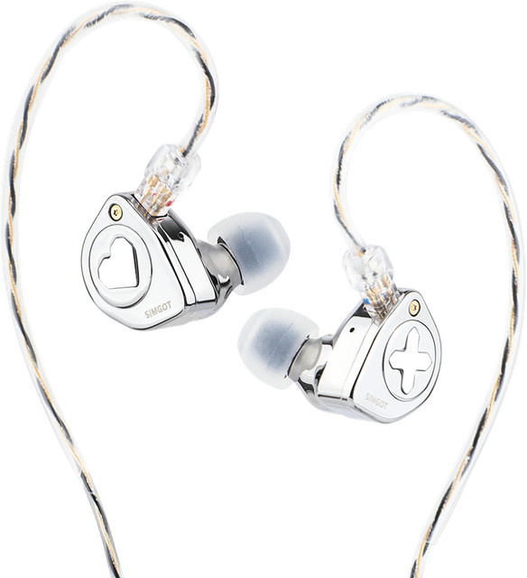 Simgot EW300 IEM HIFI-In-Ear-Kopfhörer mit Hybrid-Treiber-System aus 1DD, 1 Planar und 1 PZT sowie abnehmbaren Düsen und silbernem OFC-Kabel - Bild 1