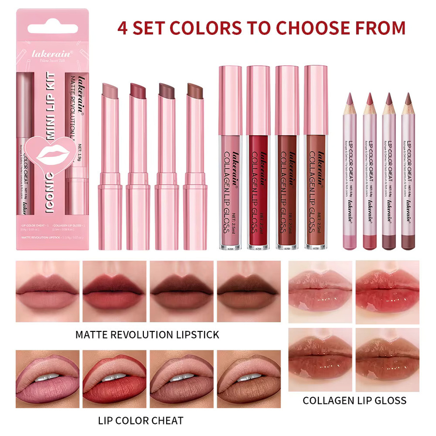 ibcccndc Lippenstift-Set, mattschwarz, Matt, Unisex - Bild 3