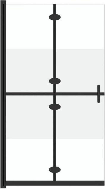 vidaXL Faltbare Begehbare Duschwand aus ESG-Glas in Schwarz, Halbmattiert, B: 110 cm, H: 190 cm - Bild 1