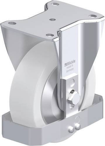 Blickle Stahlblech-Bockrolle BH-SPO 160G-FA-FS in Grau und Weiß mit Rad-Durchmesser 160 mm und einer Tragfähigkeit von 850 kg - Bild 1