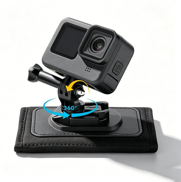 Rucksack-Schultergurt-Halterung für GoPro, DJI Action und Insta360 in Schwarz - Bild 1