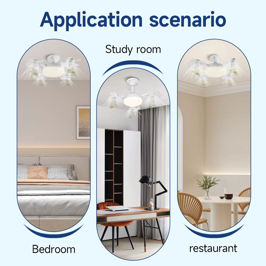 CHENBEN Deckenventilator mit Licht und Fernbedienung, E27 Fassung, Weiß, Modernes Design - Bild 4