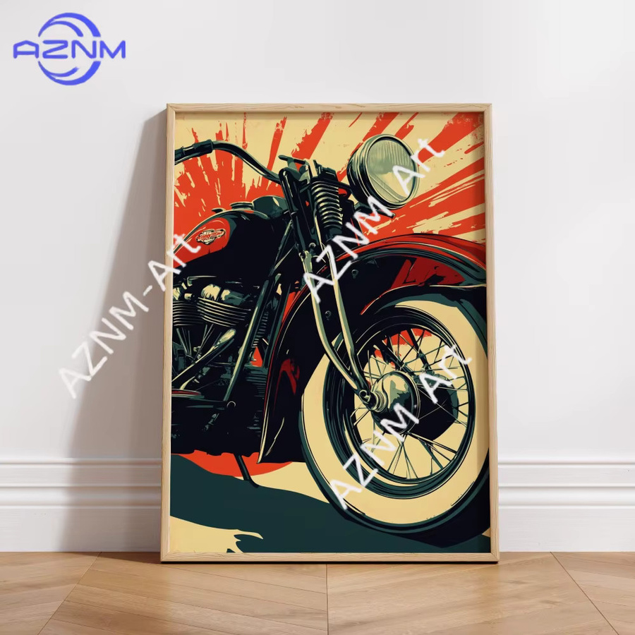 KAYOU Vintage Cafe Racer Poster aus Papier als rustikale Grunge-Motorrad-Wandkunst für eine industrielle Atmosphäre - Bild 2