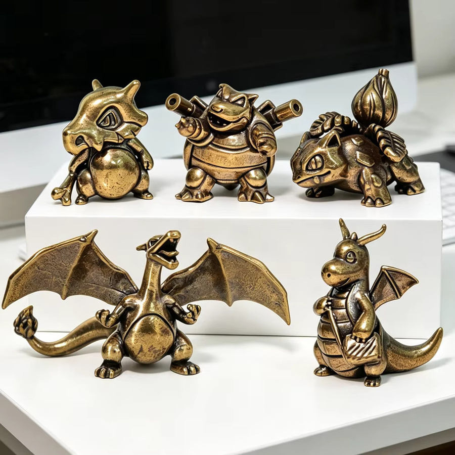 TAKARA TOMY Pokémon Messingfigur Glurak Blastoise Dragonite Bulbasaur, Tierfiguren, Set / Bundle - Bild 2